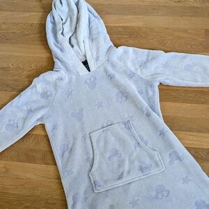 Disney Gray Hooded Pajama Dress with Mickey Mouse Pattern